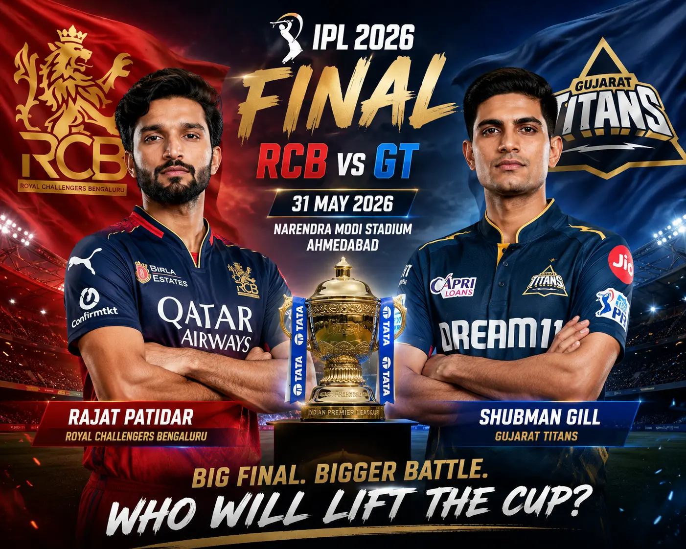 IPL 2026 Final Match Prediction: RCB vs GT – Reddy Anna Book Expert Analysis, Playing XI, Pitch Report, Winner Prediction