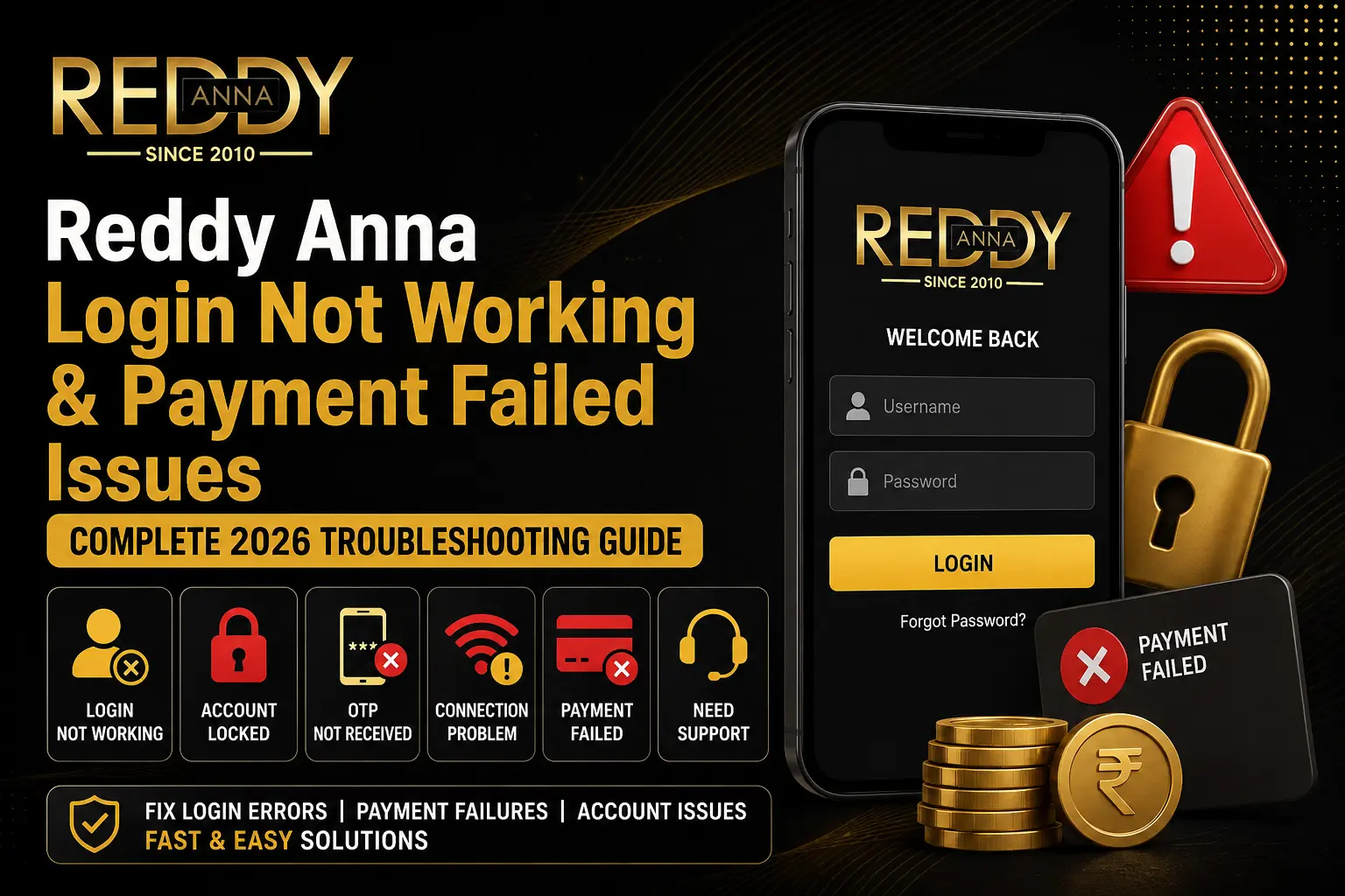 Reddy Anna Login Not Working & Payment Failed Issues (Complete 2026 Troubleshooting Guide)