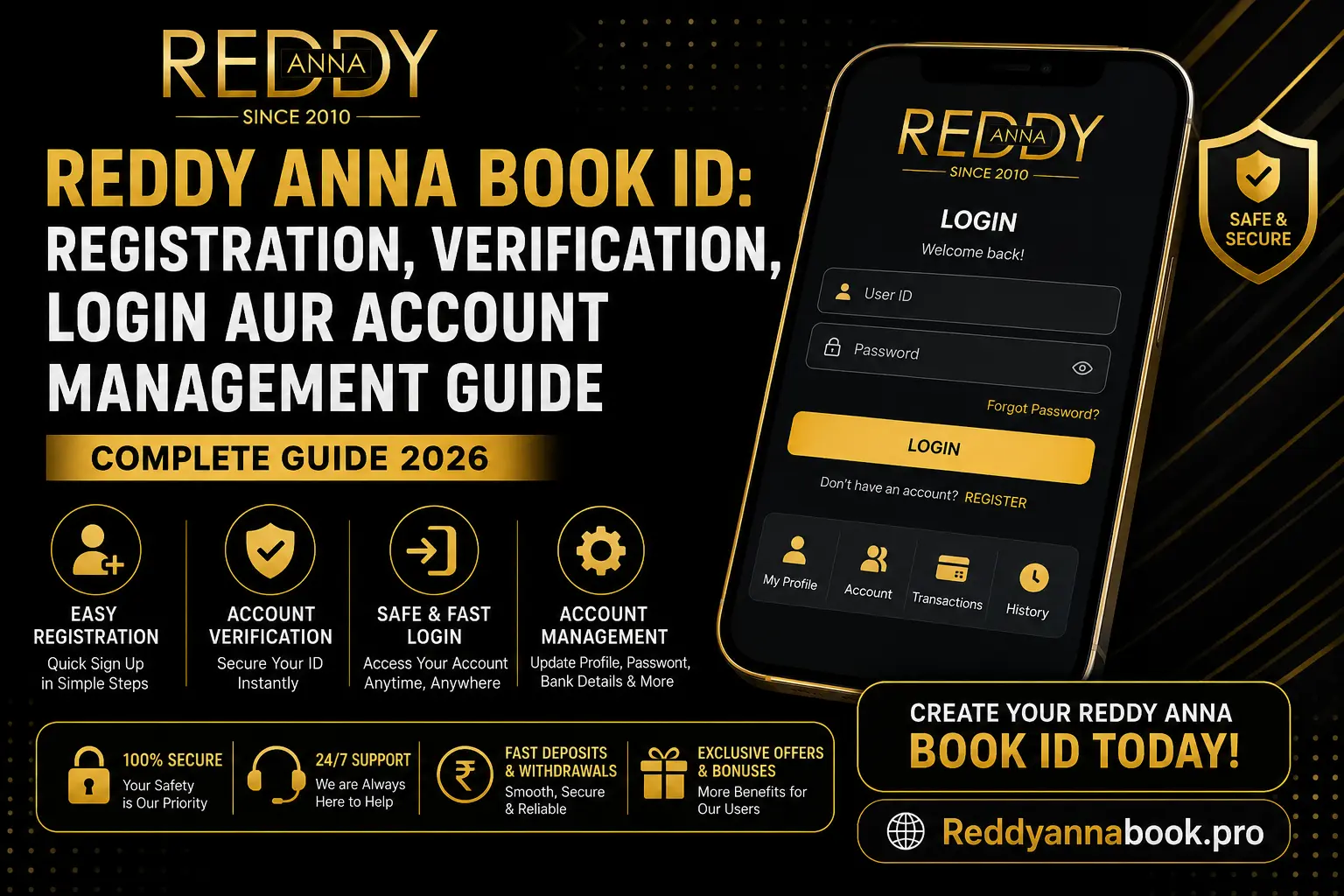 Reddy Anna Book ID: Registration, Verification, Login aur Account Management Guide